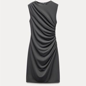 Elegant Gray Sleeveless Dress